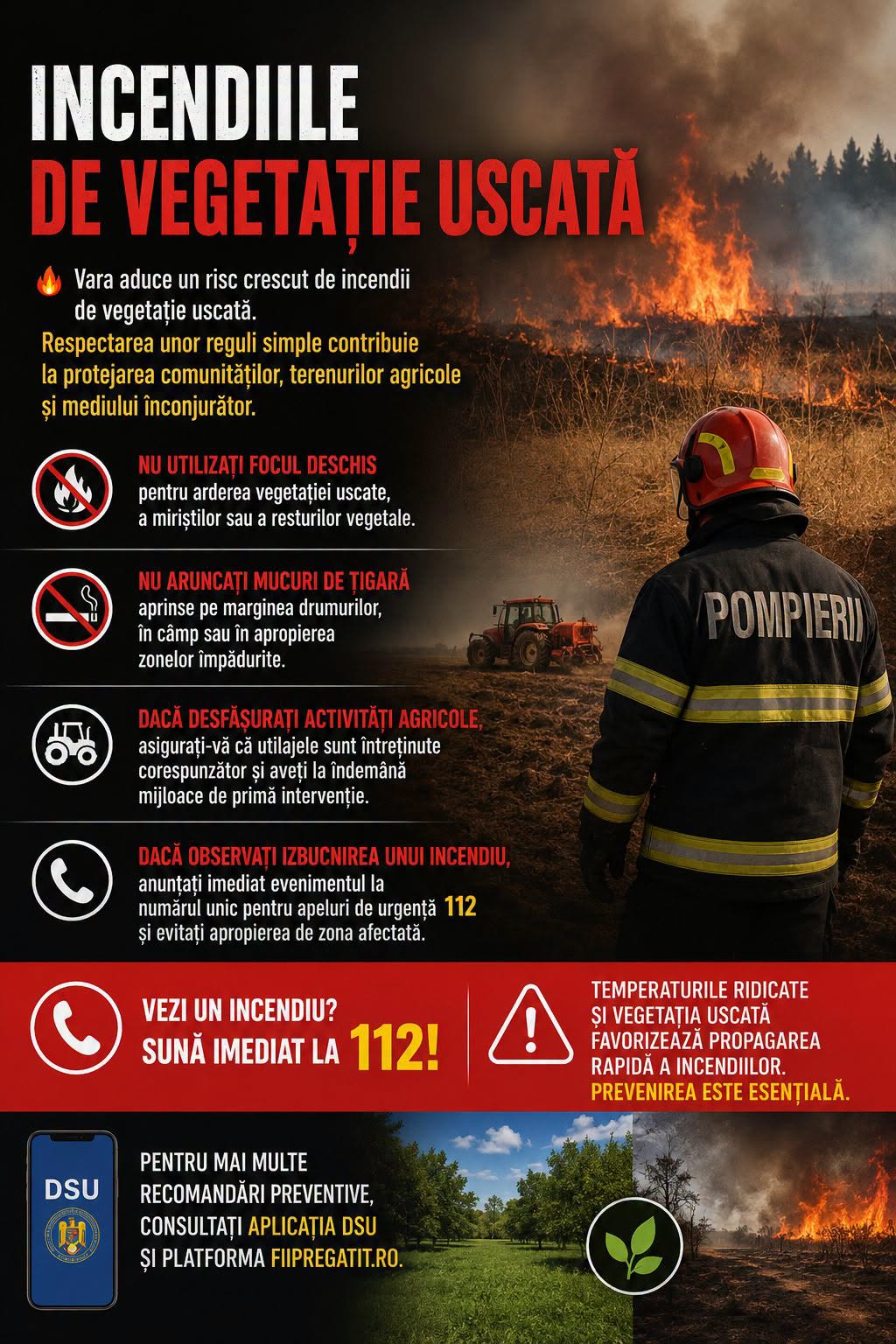 You are currently viewing Pompierii dâmbovițeni trag un semnal de alarmă privind incendiile de vegetație uscată
