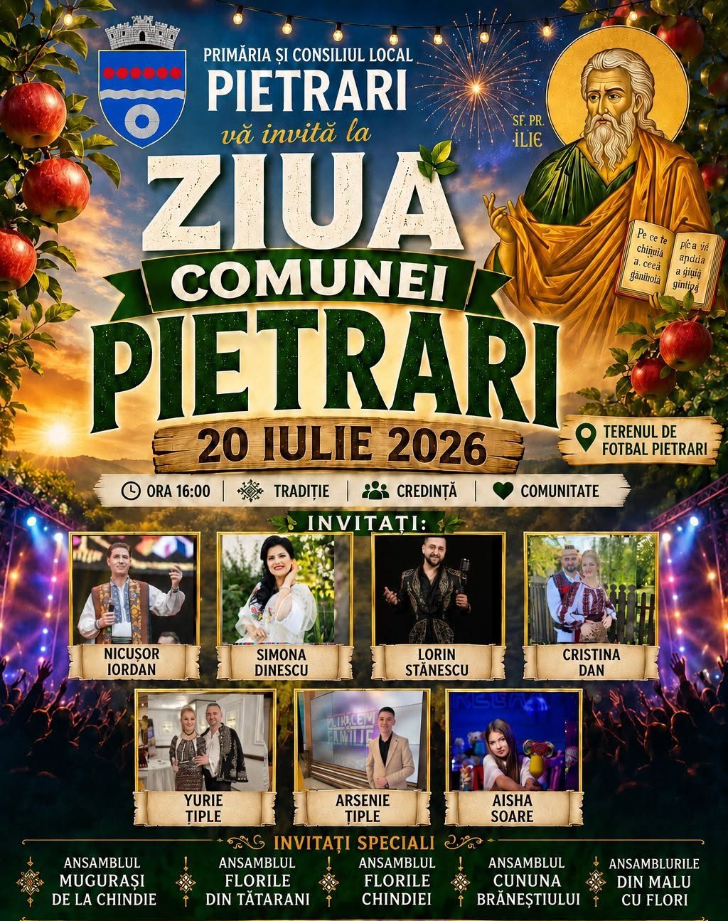 You are currently viewing Comuna Pietrari își sărbătorește ziua, pe 20 iulie. Finala Cupei Mondiale va fi proiectată în aer liber cu o seară înainte