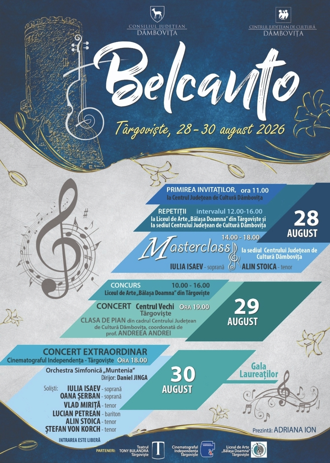 You are currently viewing La Târgoviște va avea loc cea de-a V-a ediție a Festivalului–Concurs Național de Muzică Clasică „Belcanto”