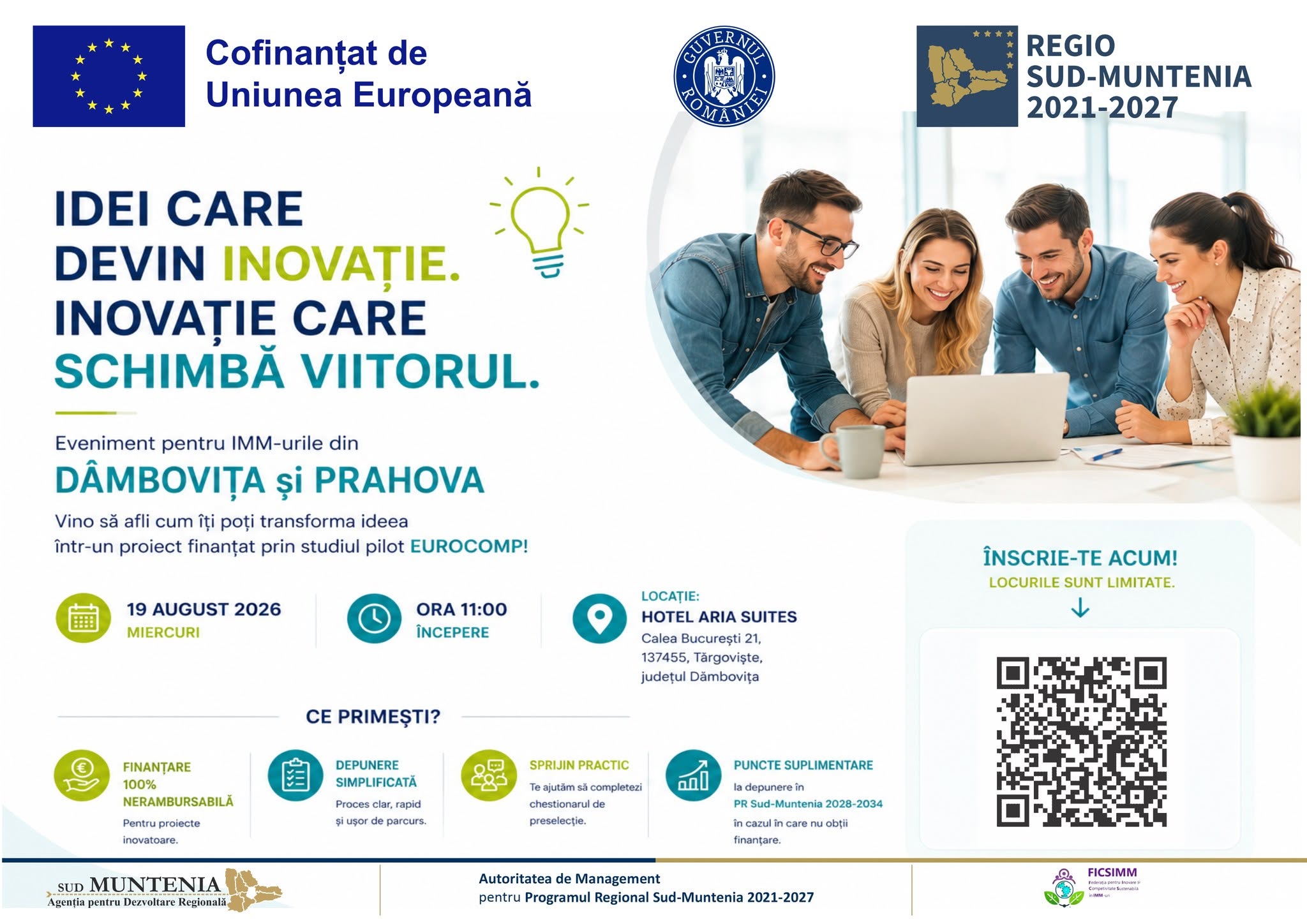 You are currently viewing Granturi pentru inovare – eveniment pentru antreprenorii din Dâmbovița și Prahova, la Târgoviște