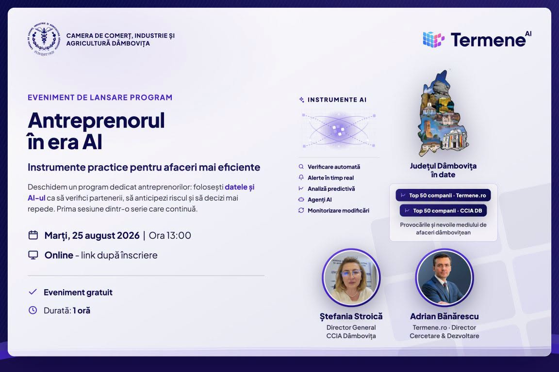 You are currently viewing România, ultima din UE la folosirea inteligenței artificiale. CCIA Dâmbovița aduce AI-ul mai aproape de antreprenori