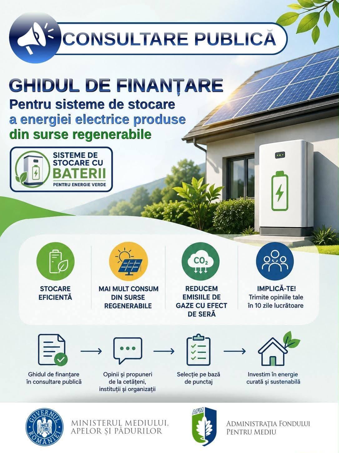 You are currently viewing Dâmbovițeanul Florin Bănică anunță lansarea în consultare publică a Ghidului de finanțare destinat sistemelor de stocare a energiei electrice pentru prosumatori