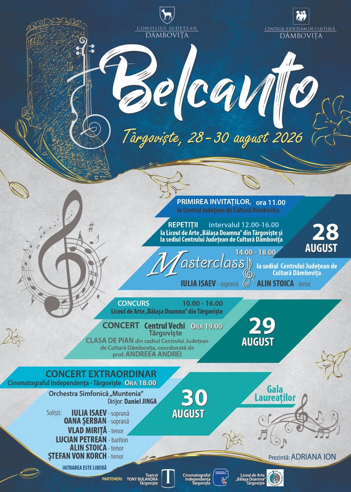You are currently viewing „Belcanto” s-a întors astăzi la Târgoviște. Zece tineri interpreți intră în competiția Festivalului Național de Muzică Clasică