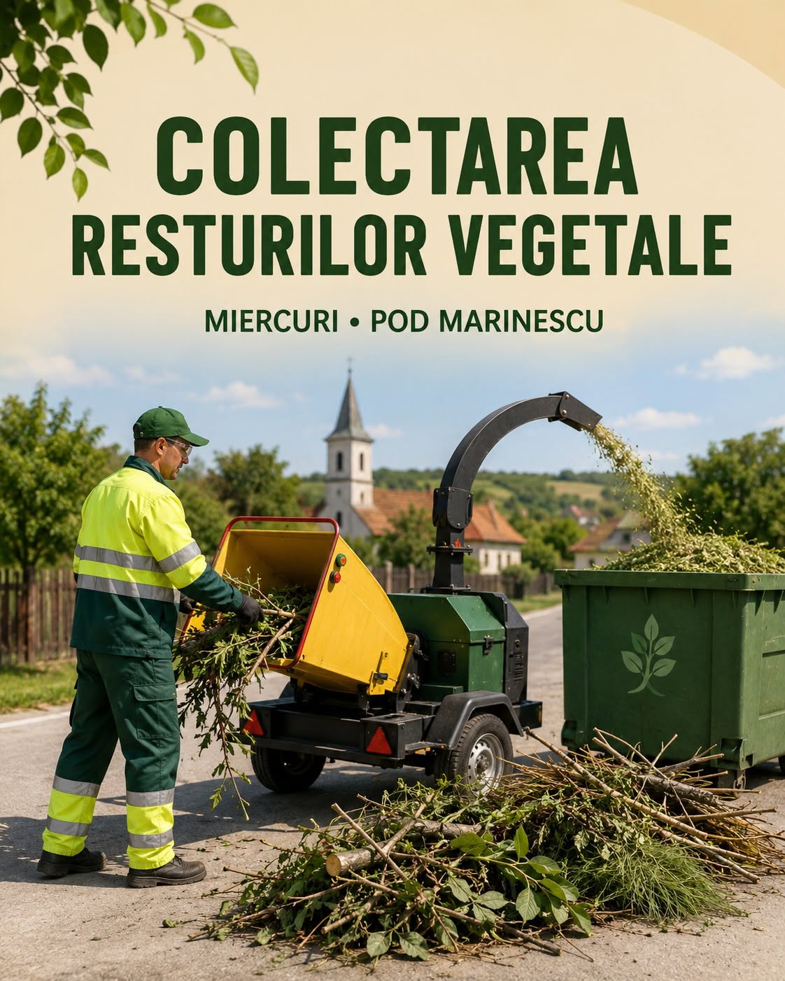You are currently viewing De la 1 septembrie, crengile și celelalte resturi vegetale nu vor mai fi ridicate de la porțile gospodăriilor din Brănești