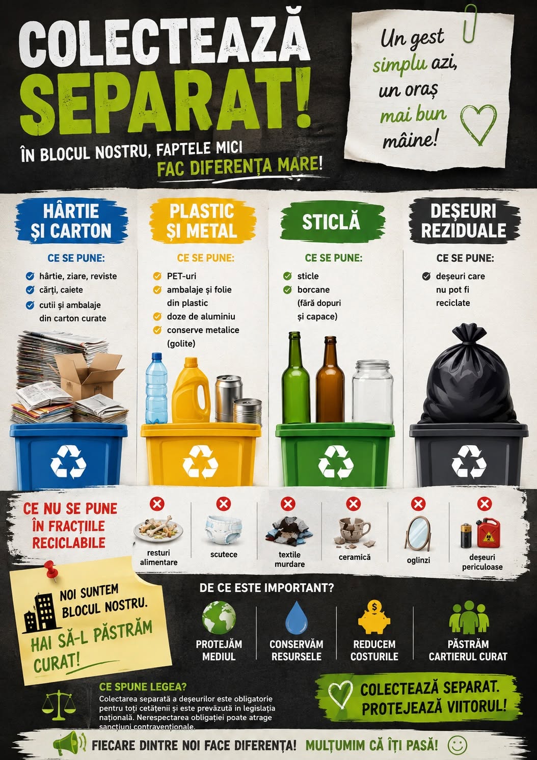 You are currently viewing Colectarea selectivă începe cu un gest simplu. Recomandările ADI Salubritate