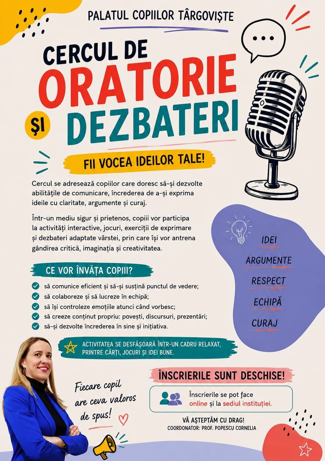 You are currently viewing Palatul Copiilor Târgoviște deschide înscrierile la Cercul de Oratorie și Dezbateri