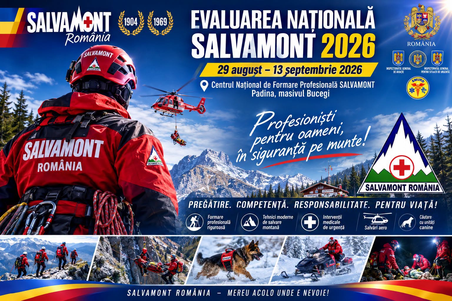 You are currently viewing Salvatorii montani din Dâmbovița participă la Evaluarea Națională Salvamont 2026, în Padina