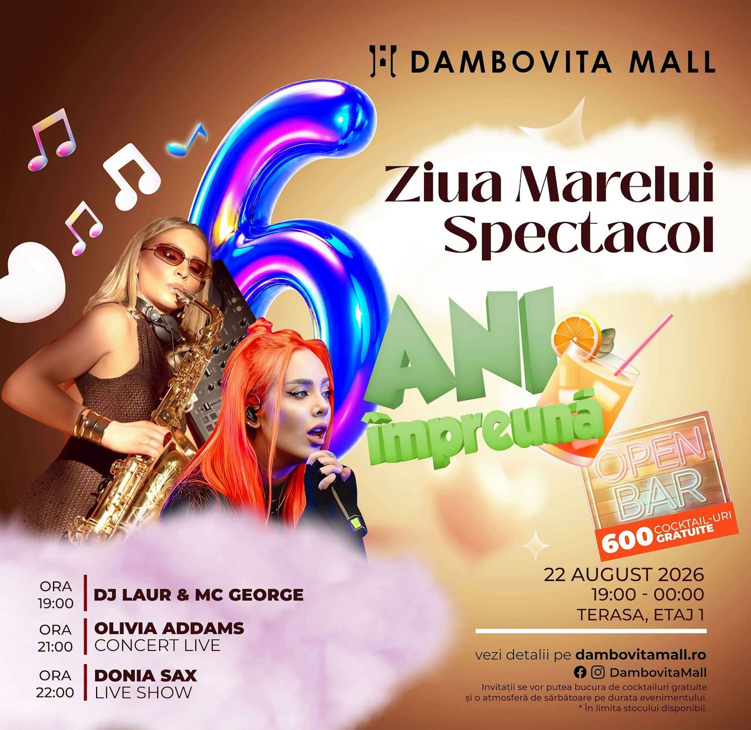 You are currently viewing Dâmbovița Mall sărbătorește 6 ani în mijlocul comunității. Concert, muzică live și o petrecere până la miezul nopții