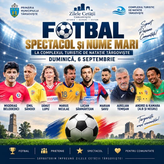 You are currently viewing Spectacol fotbalistic la Târgoviște! Miodrag Belodedici și alte nume legendare din fotbalul românesc pe teren vor intra pe teren de Zilele Cetății