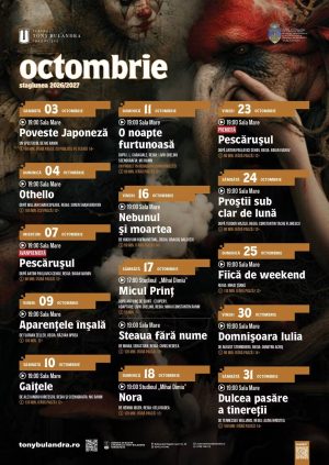 Read more about the article Vezi programul spectacolelor la Teatrul „Tony Bulandra” din Târgoviște în luna octombrie 2026!