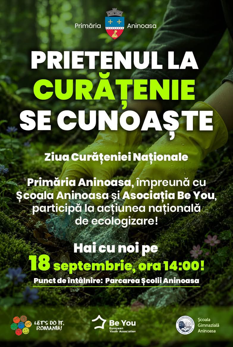 You are currently viewing Aninoasa se mobilizează pentru o comună mai curată. Voluntarii sunt așteptați vineri, de la ora 14:00