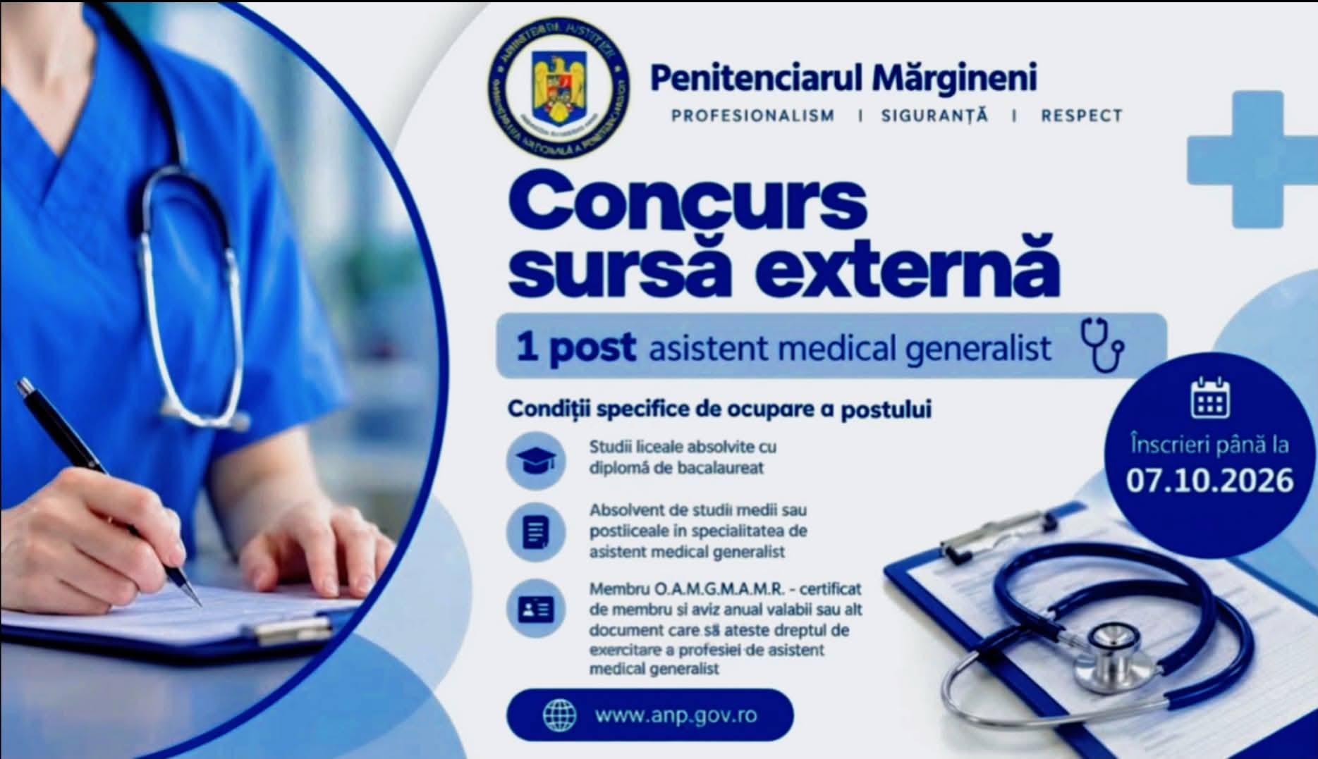 You are currently viewing Penitenciarul Mărgineni angajează asistent medical. Postul este scos la concurs din sursă externă