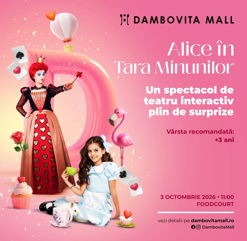 You are currently viewing Alice îi așteaptă pe cei mici în Țara Minunilor. Spectacol interactiv, cu intrare liberă, la Dâmbovița Mall