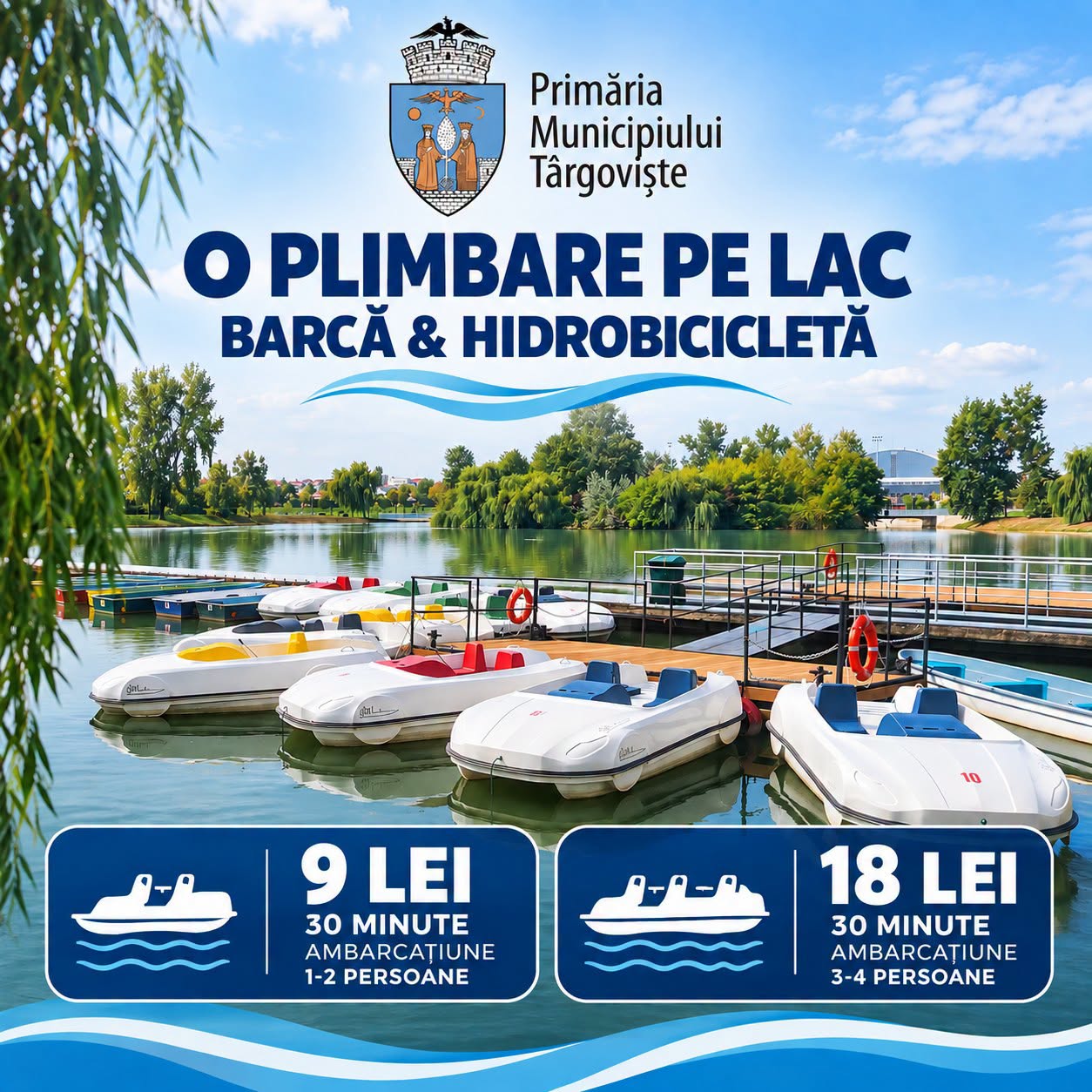 You are currently viewing Evadare de toamnă, la Târgoviște. Plimbări cu barca pe lacul de lângă Complexul de Natație