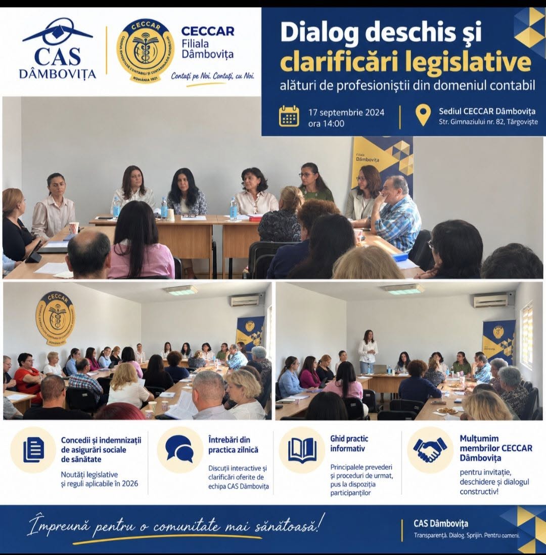 You are currently viewing Concediile medicale și indemnizațiile de sănătate, explicate contabililor din Dâmbovița. CAS a pregătit și un ghid practic