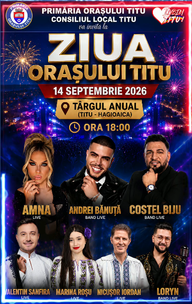You are currently viewing Comunitatea din Titu se pregătește de sărbătoare. Târgul Anual se deschide pe 12 septembrie, iar Ziua Orașului aduce un concert cu artiști cunoscuți