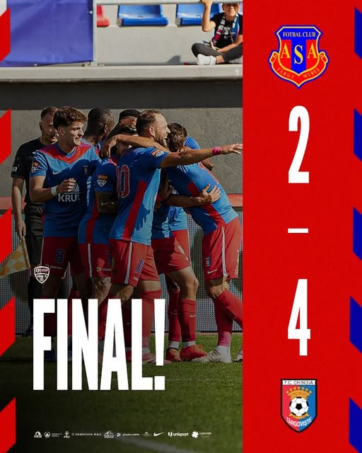You are currently viewing Chindia Târgoviște, victorie spectaculoasă la Târgu Mureș! Dâmbovițenii s-au impus cu 4-2 și au urcat pe podiumul Ligii 2