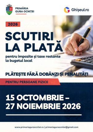 Read more about the article Fără dobânzi și majorări pentru restanțele la taxe, la Gura Ocniței. Primăria va organiza încasări și în Adânca și Săcueni