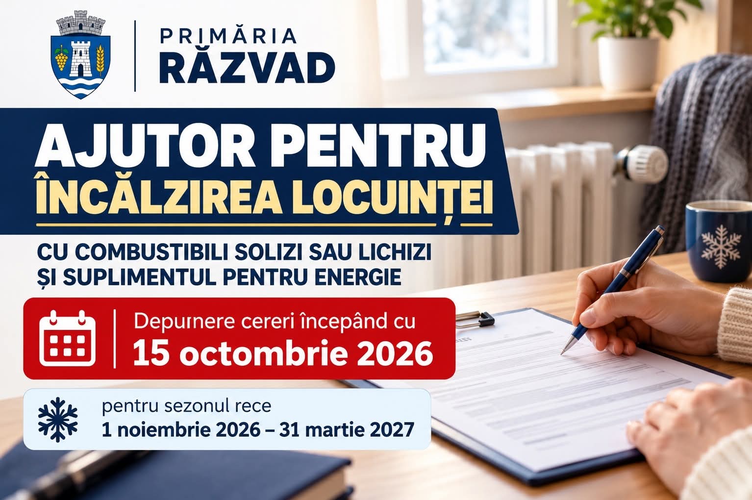 You are currently viewing Cererile pentru ajutorul de încălzire se depun din 15 octombrie la Răzvad