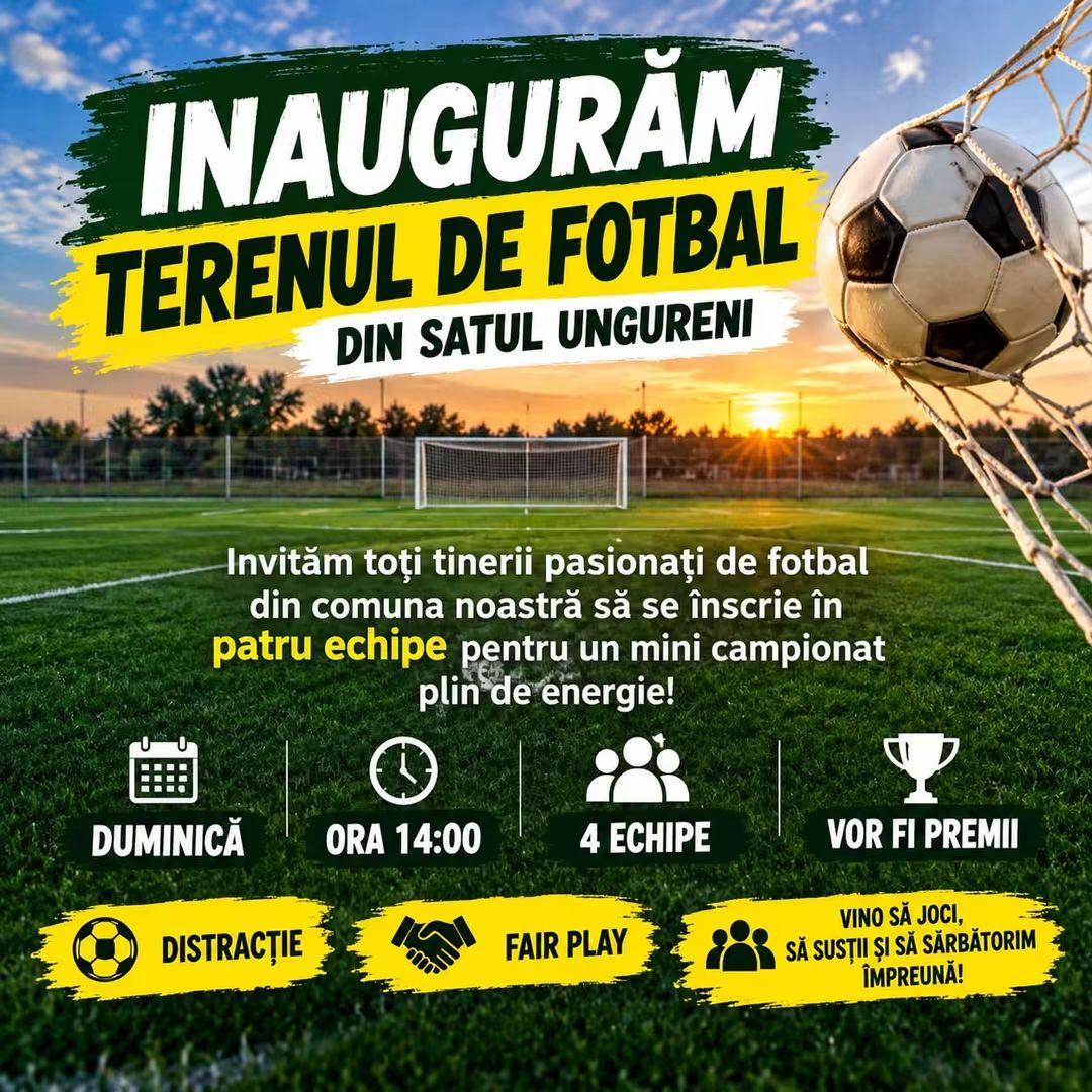 You are currently viewing Teren nou de fotbal în satul Ungureni. Inaugurarea va fi marcată printr-un mini-campionat