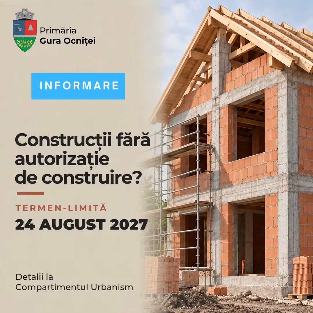 You are currently viewing Termen pentru intrarea în legalitate a construcțiilor neautorizate, la Gura Ocniței. Proprietarii pot solicita regularizarea până în august 2027