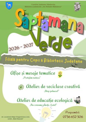 Read more about the article Activități educative în cadrul programului „Săptămâna Verde” la Filiala pentru copii a Bibliotecii Județene Dâmbovița