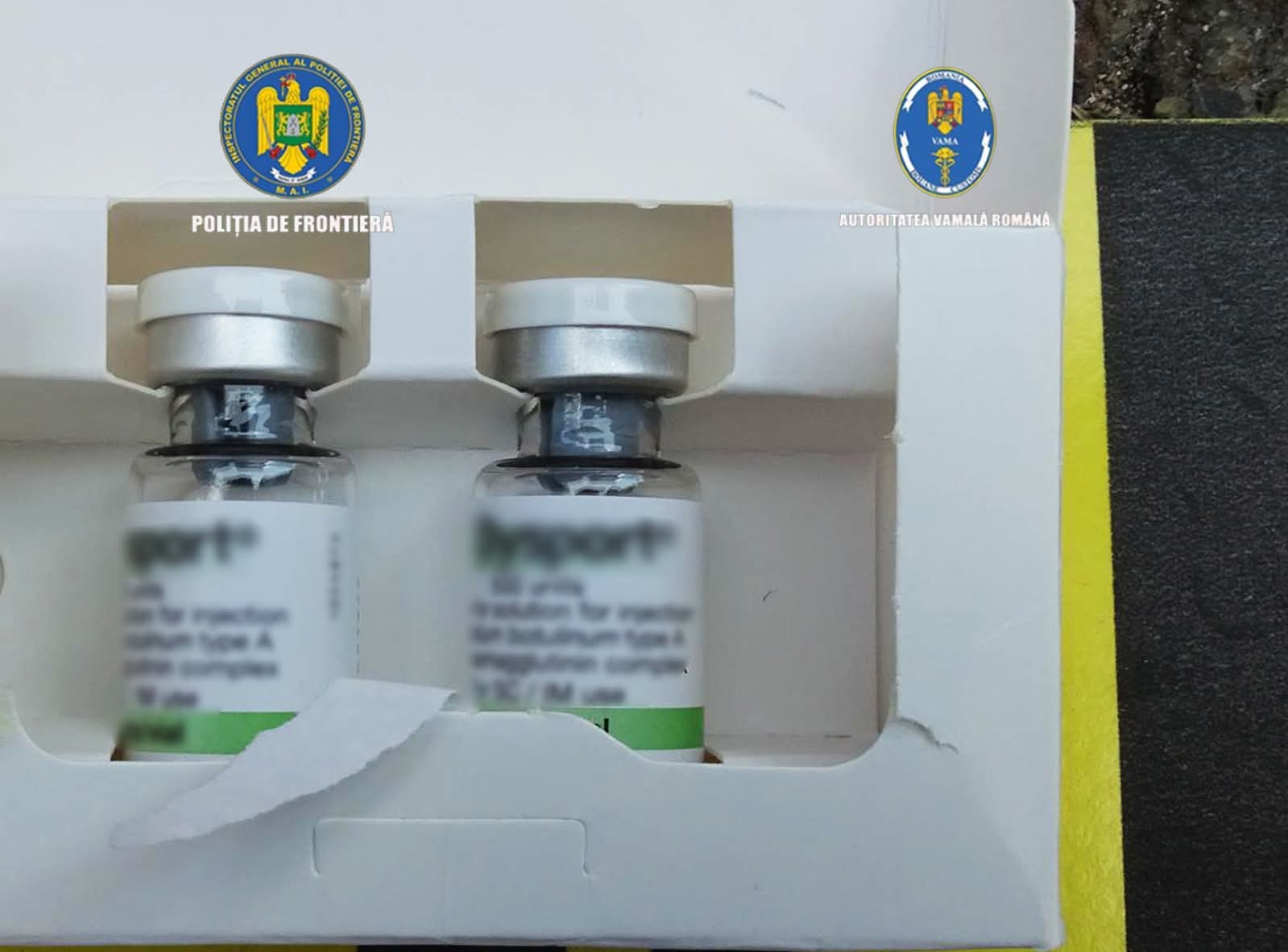 You are currently viewing Flacoane cu soluție injectabilă pe bază de toxină botulinică, în valoare de peste 3,3 milioane de lei, descoperite la Calafat
