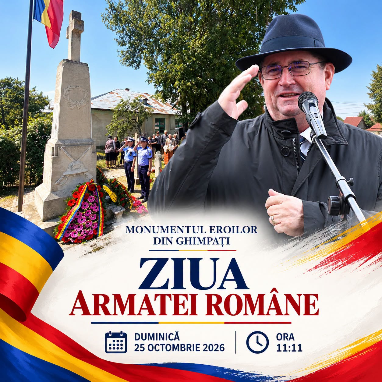You are currently viewing Ziua Armatei Române, marcată la Răcari. Ceremonie de omagiere a eroilor, la Monumentul din Ghimpați