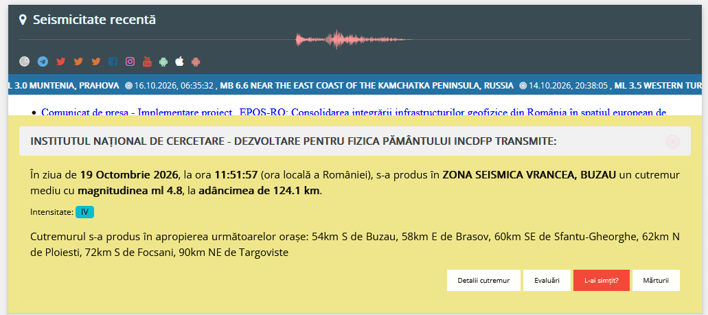 You are currently viewing Cutremur de 4,8 în România, astăzi. Seismul a fost resimțit și în județul Dâmbovița