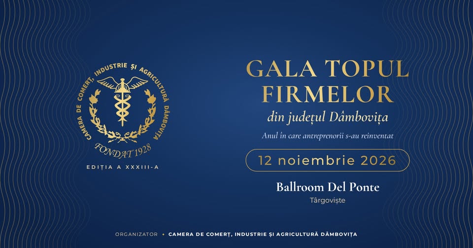 You are currently viewing Munca și reziliența mediului de afaceri dâmbovițean, premiate la Topul Firmelor. Gala ajunge, anul acesta, la ediția a XXXIII-a
