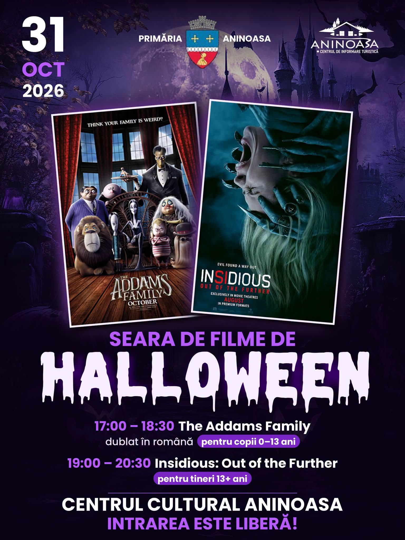 You are currently viewing Halloween cu filme pentru toate vârstele, la Aninoasa