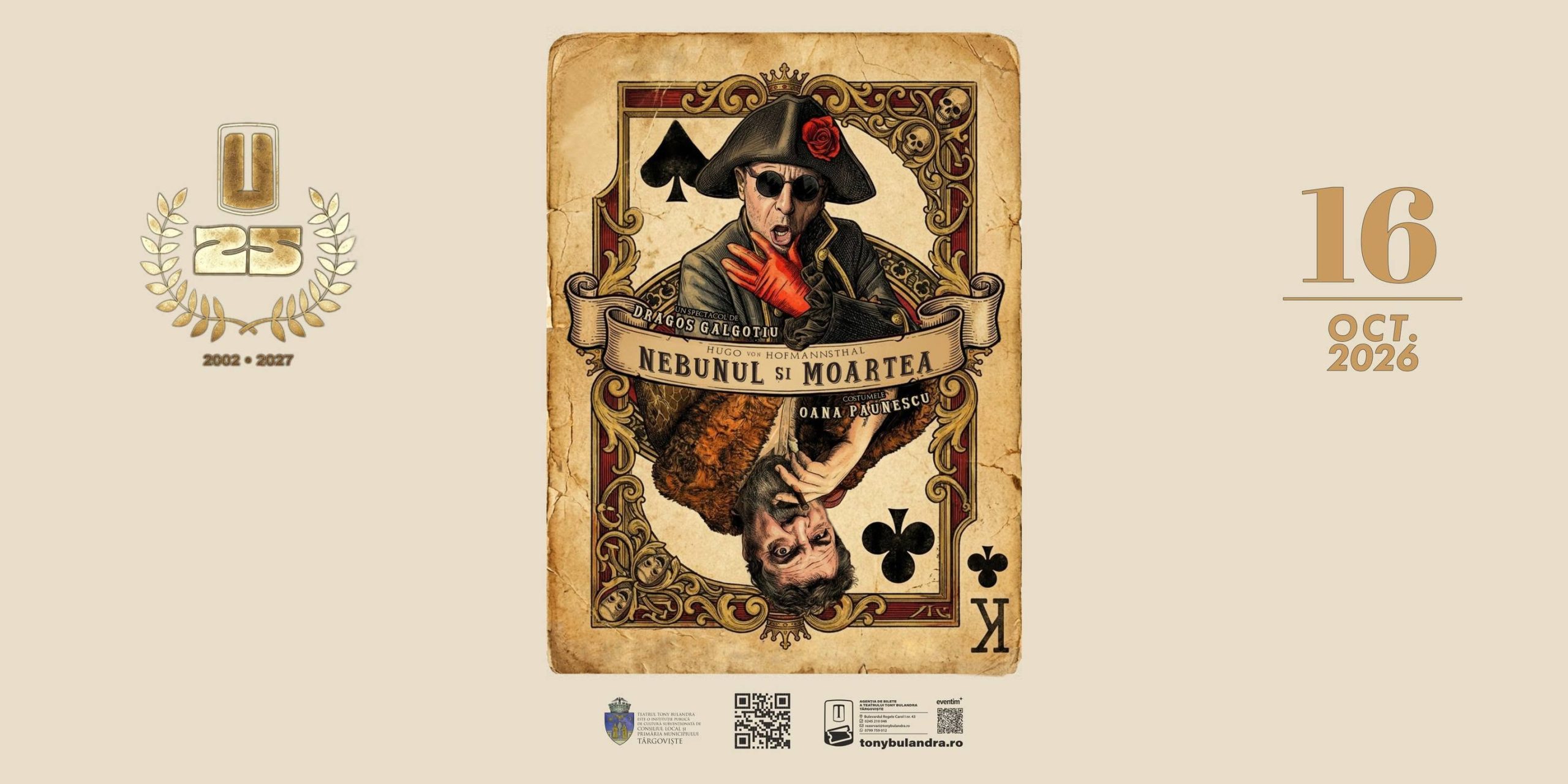 You are currently viewing „Nebunul și Moartea”, pe scena Teatrului Tony Bulandra din Târgoviște. Un spectacol despre viața pe care uităm să o trăim