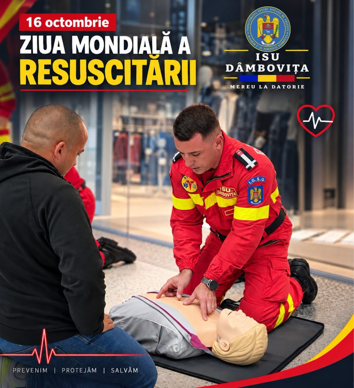 You are currently viewing Fiecare minut fără resuscitare poate reduce cu 10% șansele de supraviețuire. ISU Dâmbovița: Mâinile tale pot salva o viață!