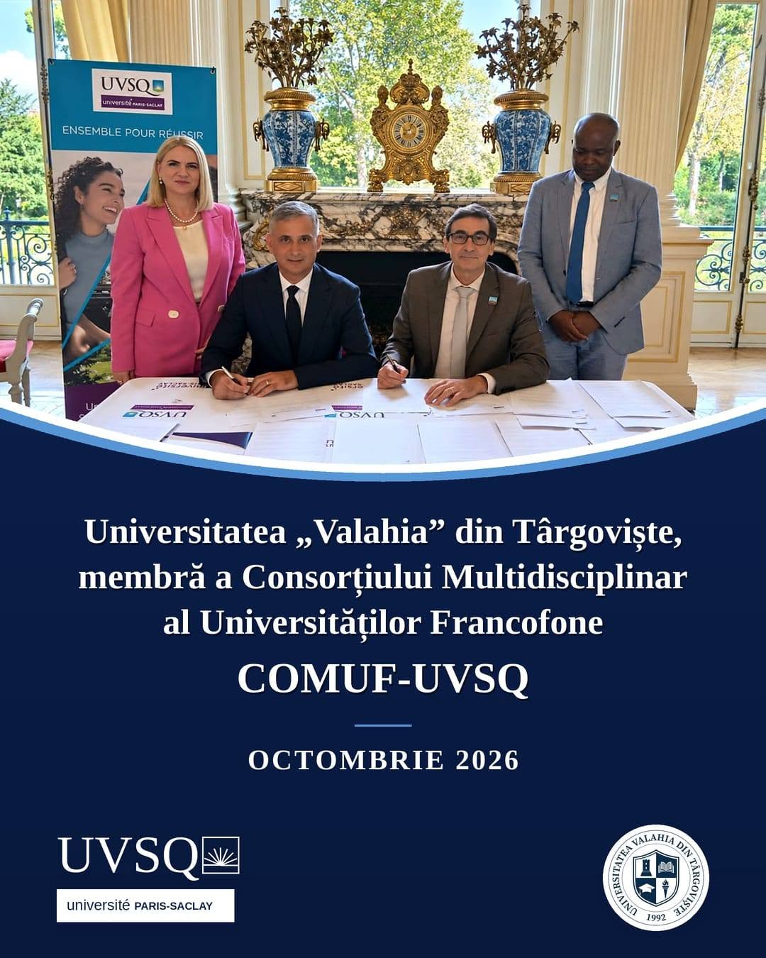 You are currently viewing Universitatea „Valahia” din Târgoviște, parteneră într-un nou consorțiu universitar francofon. Acord semnat la Versailles